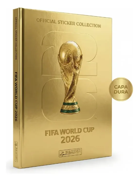 Álbum Copa Do Mundo Ouro Dourado Capa Dura + 140 Figurinhas