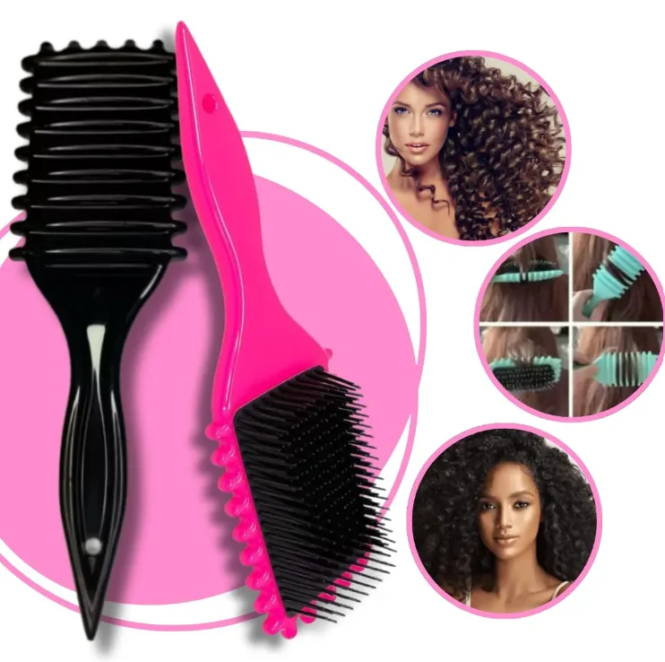 Escova Gringa Fitagem Raquete Cabelo Cacheado Definidora Modeladora Cacho Profissional Mariazinha