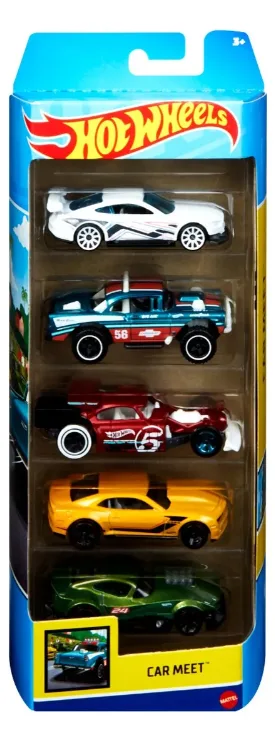 Kit Com 5 Carrinhos Sortidos Hot Wheels Coloridos Mattel