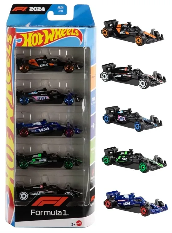 Pacote De 5 Para Carros Hot Wheels - Fórmula 1 F1 2024 Multicor