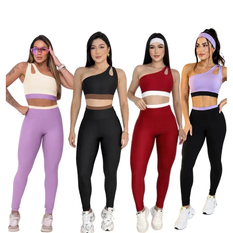 Conjunto Academia Calça e Top Bicolor Fitness Academia Feminina Suplex Premium Zero Transparência