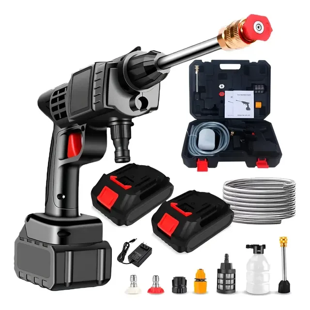 Lavadora Lava Jato Portátil Pressão 2 Baterias + Maleta Preto 127/220v - R$ 102,50